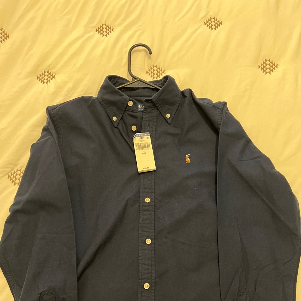 NWT womens Blue Ralph Lauren Oxford Button Up